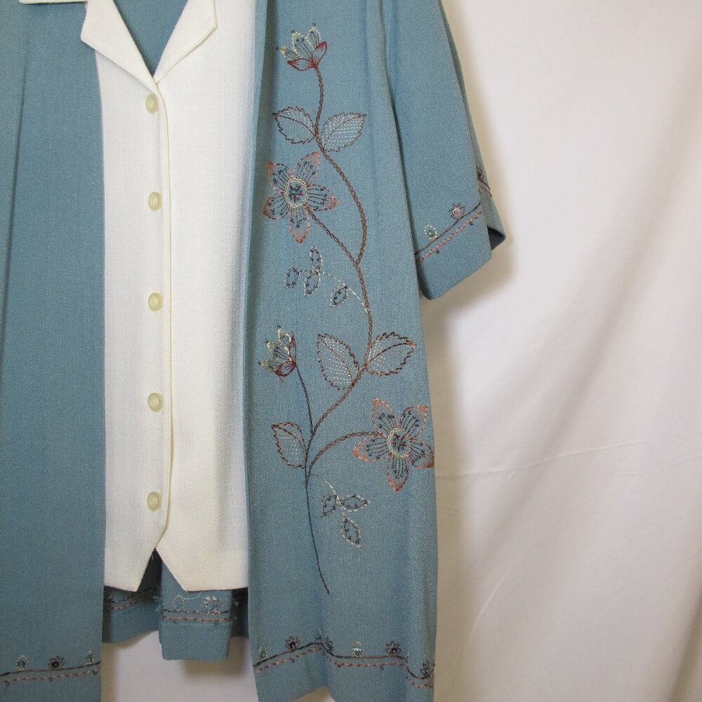 Alfred Dunner green 2-piece pantsuit, 18/18P - Picture 3 of 6